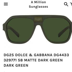 D&G DG4433 matte green Unisex Sunglasses